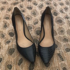 Antonio Melani Black leather faux croc heels